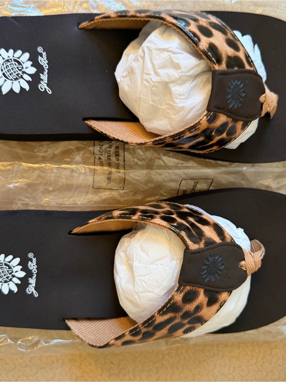 Yellow Box Leopard-Print Brown & Black Flip Flops - Picture 8 of 9